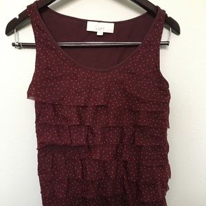 New sleeveless, ruffled Loft shirt